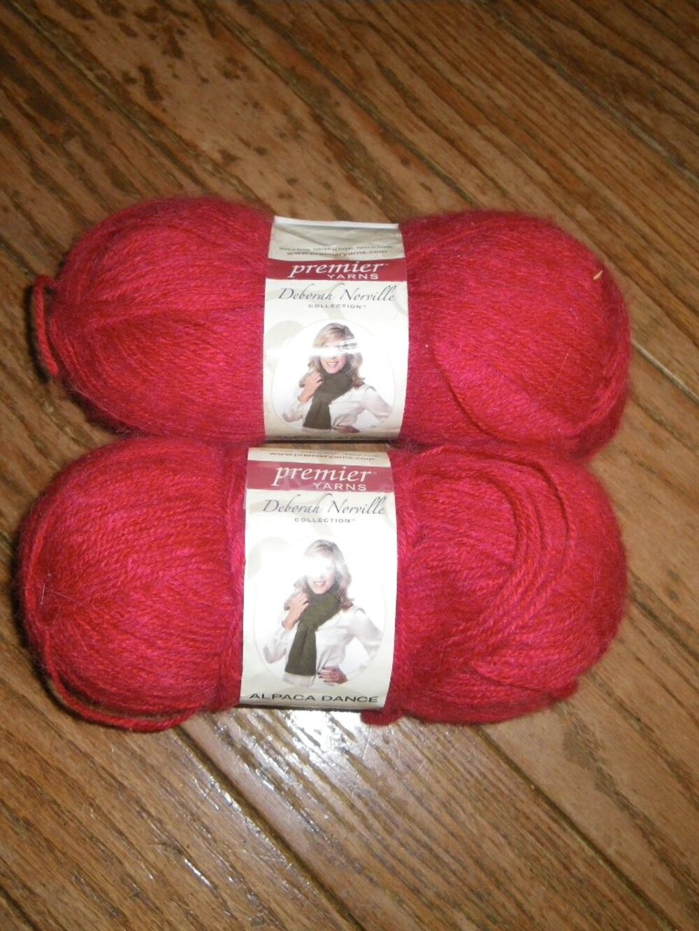 2 Skeins Premier Yarns Deborah Norville Collection Alpaca Dance Color Red Haze
